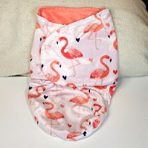 SL Home Fashions Flamingo Hearts Baby Sleep Sack Swaddle Wrap Blanket Coral